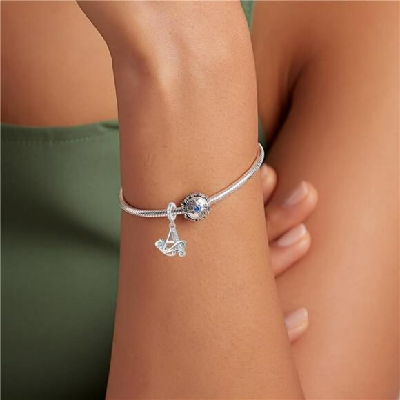 Silver Alphabet Letter Charms Initial Bead Pendant for Pandora Bracelets Jewelry - Picture 3 of 6